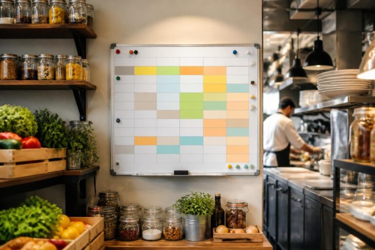 découvrez le tableau "achats" spécialement conçu pour les petits restaurants, qui vous aide à éviter les ruptures de stock et les pertes, optimisant ainsi la gestion de vos approvisionnements.